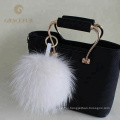 Customized supplier designer big fur fluffy ball keychain pendant